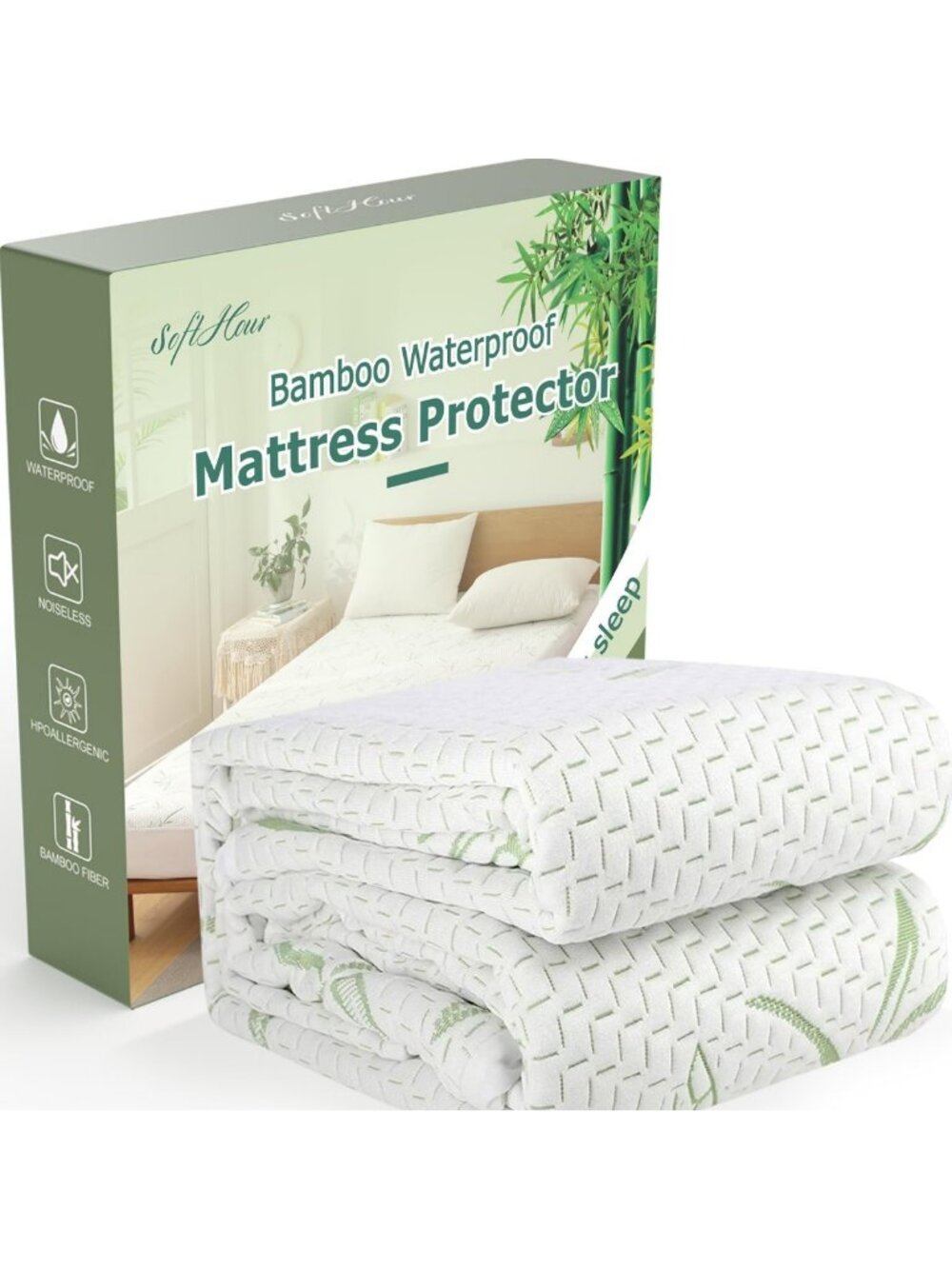 Waterproof Bamboo Mattress Protector Pad Cover - Soft, Breathable, Deep Pocket